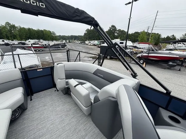 Slide: The Image of Viaggio Lago V22U pontoon boat with Mercury 150HP engine, year 2025. - 14