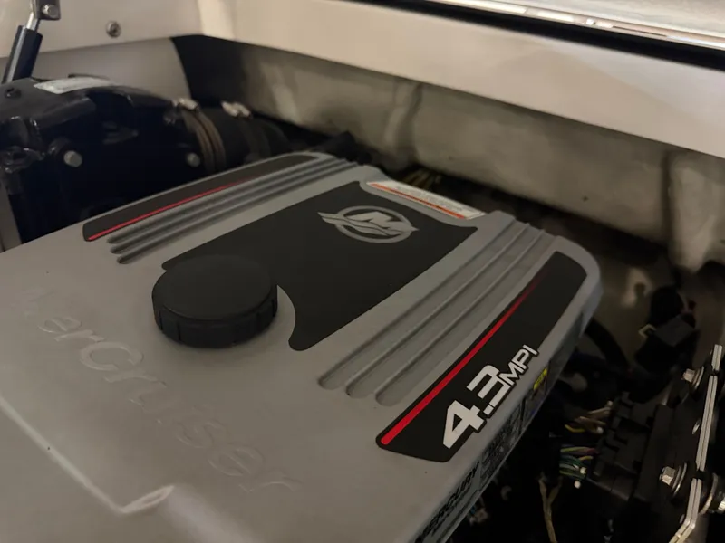 Slide: The Image of A 4.3 MPI engine in a 2015 Cobalt 200 boat. - 44