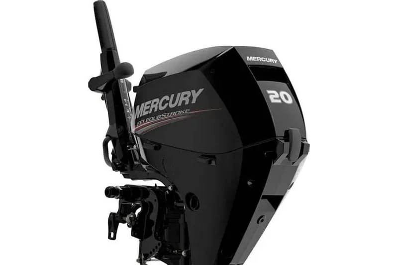 Slide: The Image of Outboard motor for Delta Boatworks 1550, 2027 model, featuring Mercury 20 EFI FourStroke. - 5