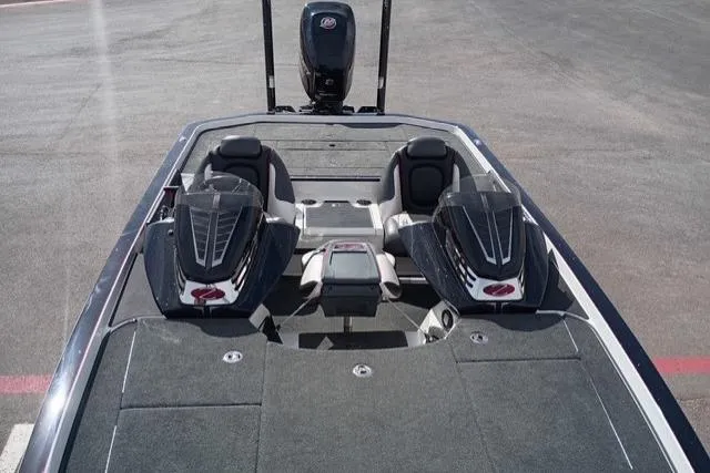 Slide: The Image of 2017 Ranger Z521 Comanche Cup-Equipped boat interior with seating and storage compartments. - 8