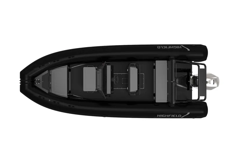 Slide: The Image of Manufacturer Provided Image: 2023 Highfield Patrol 600 boat, top view, sleek black design. - 18
