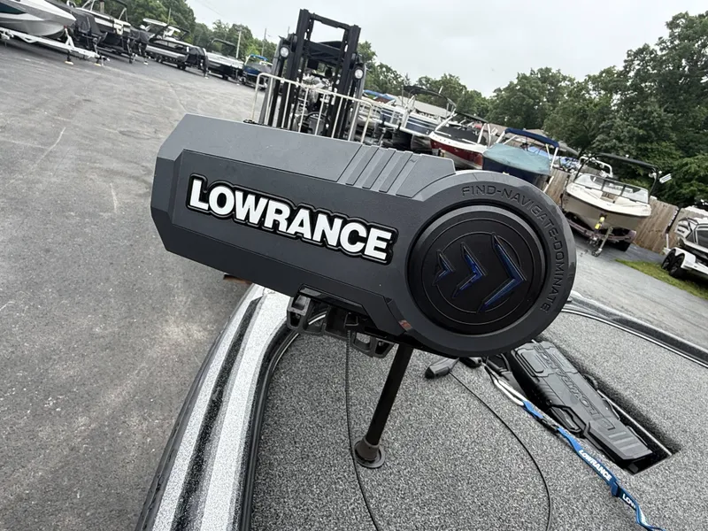 Slide: The Image of Close-up of a Lowrance fish finder on a Nitro Z18 Pro boat. - 14