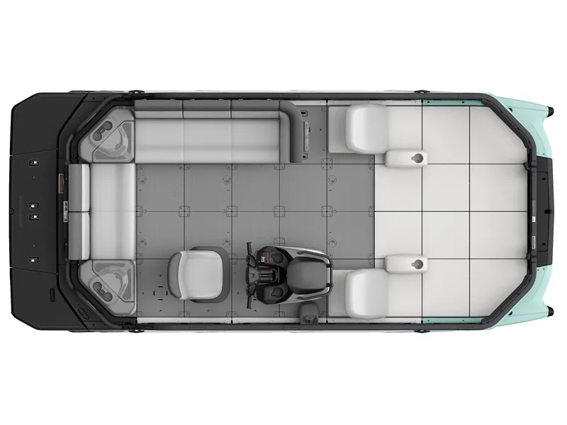 Slide: The Image of Top view of a Sea-Doo Switch Sport 18 with gray and white seating, central steering console. - 4