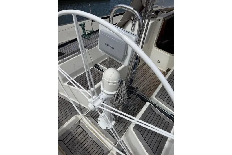 Slide: The Image of Steering wheel and Garmin equipment on 2000 X-Yachts X-362 Sport sailboat. - 3