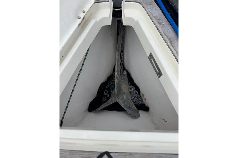 Slide: The Image of Anchor storage compartment on a 2000 X-Yachts X-362 Sport sailboat. - 24