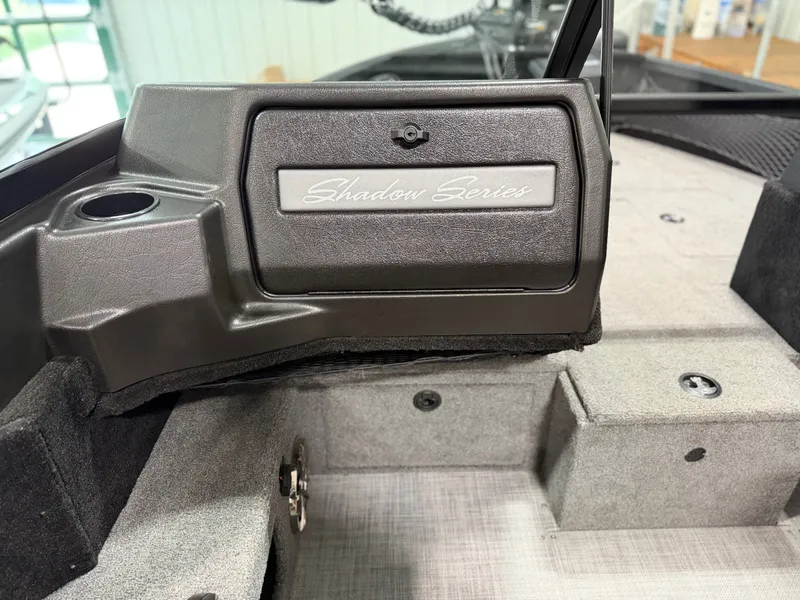 Slide: The Image of Close-up of Alumacraft Competitor Shadow 175 Sport interior with 'Shadow Series' logo. - 12