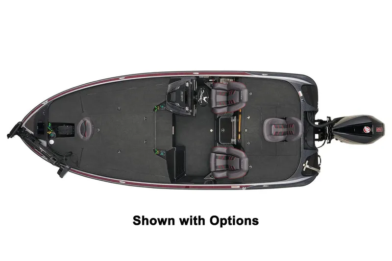 Slide: The Image of Top view of a 2024 Nitro Z20 Pro boat with two seats and an outboard motor. - 42