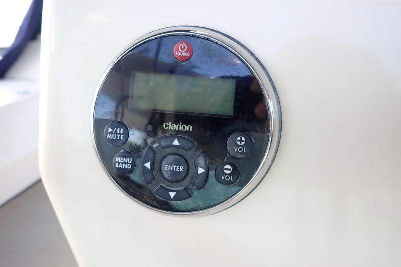 Slide: The Image of Clarion audio control panel on 2006 Island Packet 440 yacht. - 36
