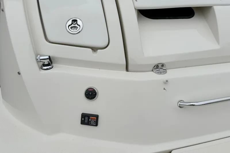 Slide: The Image of 2007 Sea Ray 260 Sundeck boat detail with control panel and chrome handle. - 13