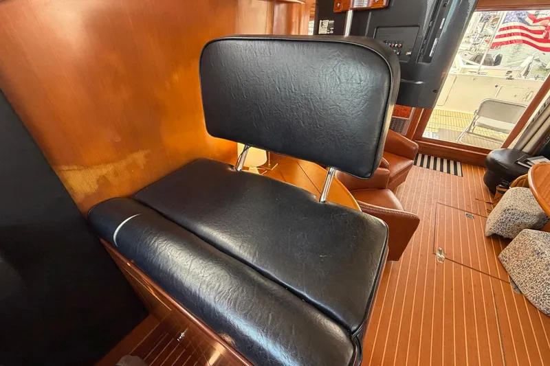 Slide: The Image of Luxurious interior of 2005 Ocean Alexander 48 Altus yacht with leather seating. - 49