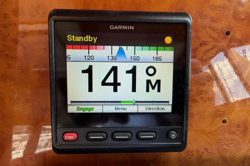 Slide: The Image of Garmin marine display on 2005 Ocean Alexander 48 Altus yacht dashboard. - 72