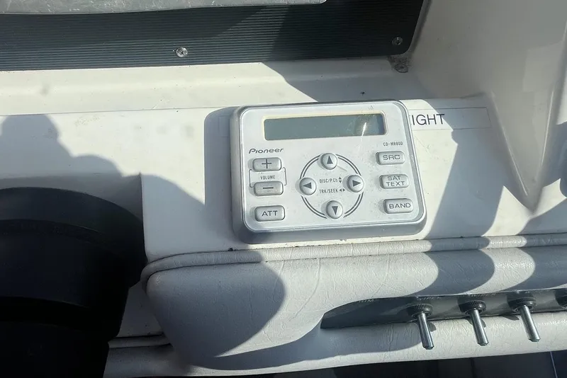Slide: The Image of Pioneer stereo system on 1994 Sea Ray 330 Express Cruiser dashboard. - 18