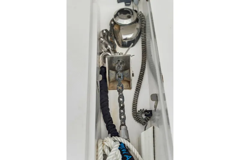 Slide: The Image of Anchor chain and winch system on 2021 Leopard 43 Powercat yacht. - 61