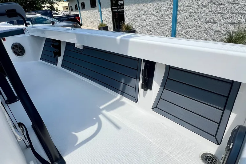 Slide: The Image of 2027 Pathfinder 2200 TRS boat interior with sleek design and modern features. - 22