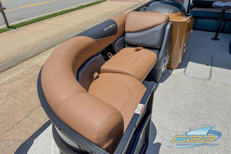 Slide: The Image of Luxurious seating on 2022 South Bay 523 SB2 ARCH pontoon boat, showcased by Georgia Boat Brokers. - 19