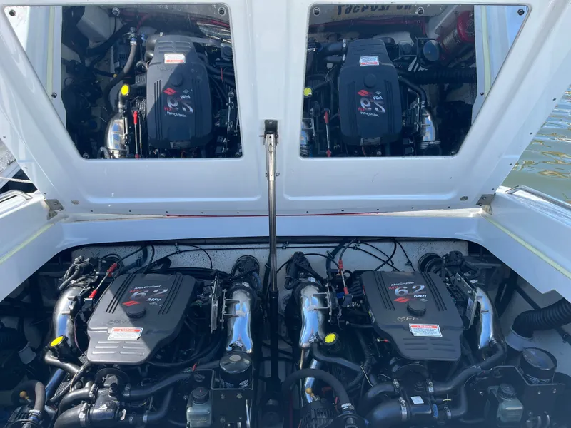 Slide: The Image of Engine compartment of a 2004 Formula 292 FASTech with two powerful engines. - 10