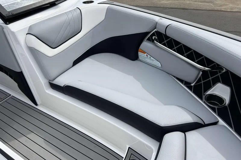 Slide: The Image of 2021 Nautique Super Air Nautique GS24 interior seating with sleek, modern design and premium materials. - 27