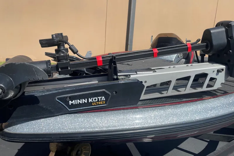 Slide: The Image of Minn Kota Ultrex trolling motor on 2022 Triton 19 TrX Patriot boat. - 7