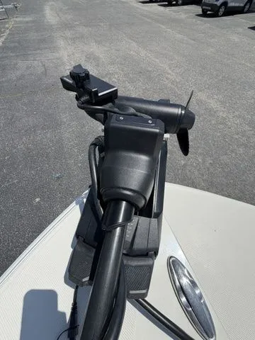 Slide: The Image of Close-up of a boat's steering mechanism on a 2025 Ranger 2360 Bay. - 5
