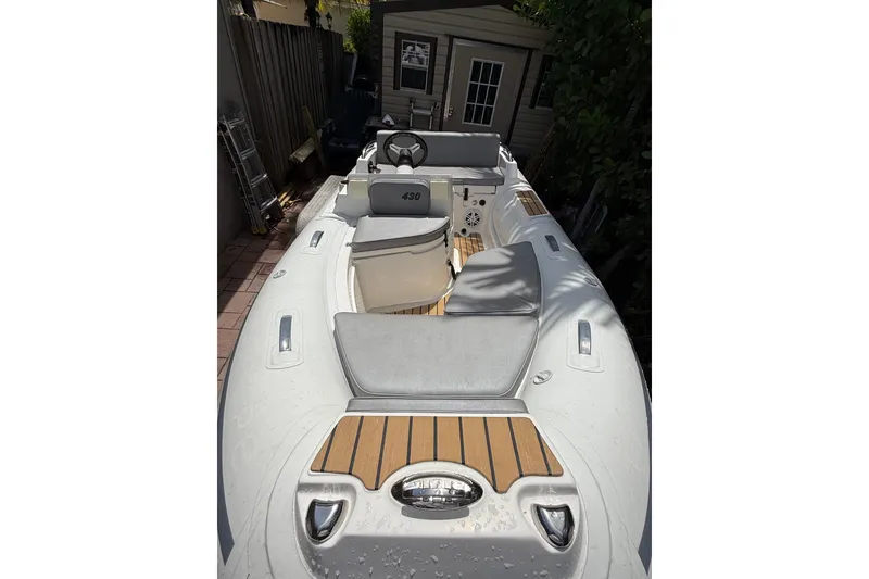 Slide: The Image of 2022 AB Inflatables ABJET 430XP boat with sleek design and comfortable seating. - 20