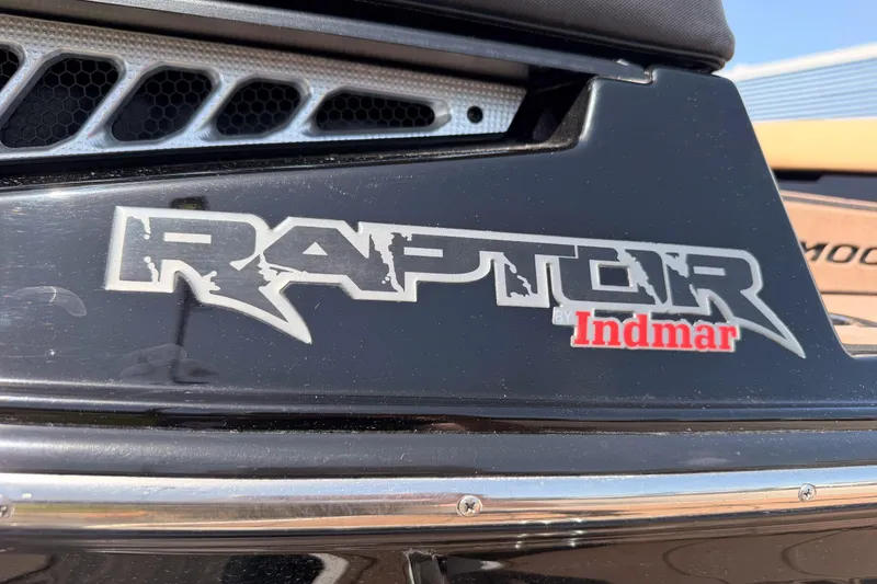 Slide: The Image of Close-up of 2019 Moomba Makai boat featuring Raptor by Indmar logo. - 38