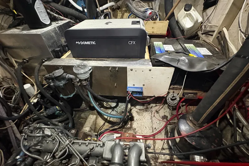 Slide: The Image of Engine room of a 1980 Gulfstar 50 CC Ketch with Dometic CFX cooler. - 52