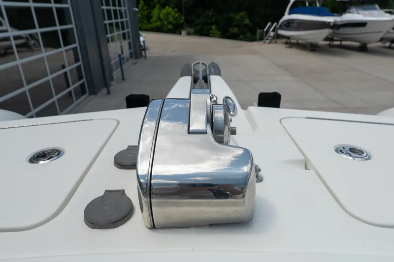 Slide: The Image of 2016 World Cat Glacier Bay Edition 2740 Dual Console boat deck with stainless steel fittings. - 14