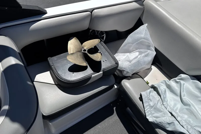 Slide: The Image of Boat interior with propeller on seat, Axis A20 2015 model. - 16