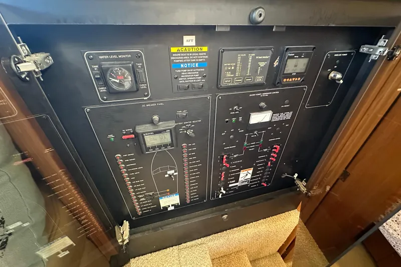 Slide: The Image of Electrical control panel on a 2000 Bayliner 4087 Aft Cabin Motoryacht. - 29