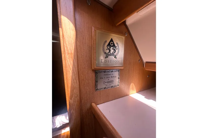 Slide: The Image of Plaque inside 2005 Catalina 36 MkII, commemorating 35th anniversary edition. - 12