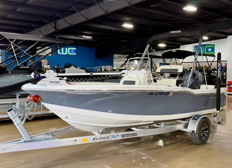The Image of 2024 Tidewater 180 CC Adventure in a showroom on a trailer. - 1