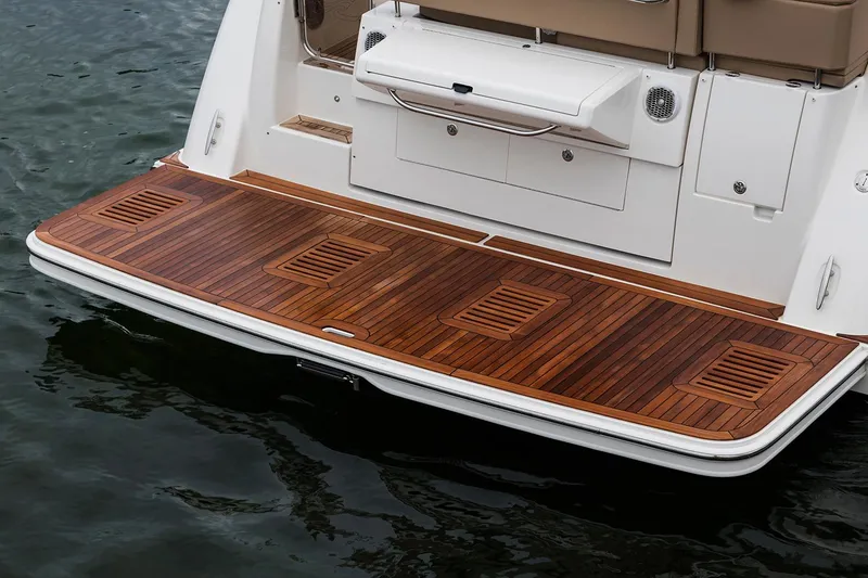 Slide: The Image of Manufacturer Provided Image: 2018 Sea Ray Fly 460 swim platform with teak decking. - 5