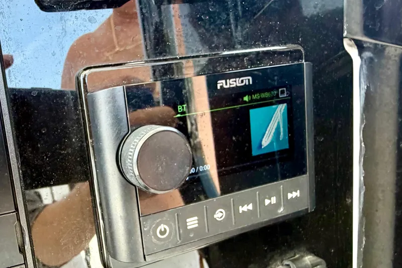 Slide: The Image of Fusion audio system on 2019 Sea Hunt Gamefish 27 Coffin Box boat. - 30