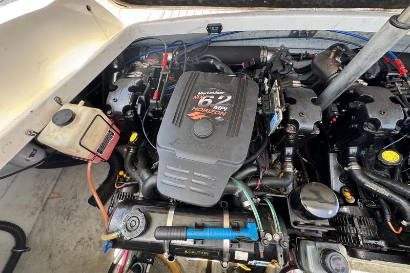 Slide: The Image of Engine compartment of a 2005 Chris-Craft Launch 28 with a MerCruiser 6.2 MPI Horizon engine. - 45