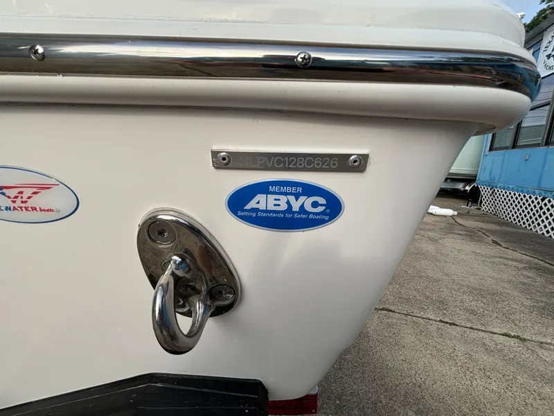 Slide: The Image of Close-up of the stern of a Tidewater 272 Center Console Adventure boat. - 25