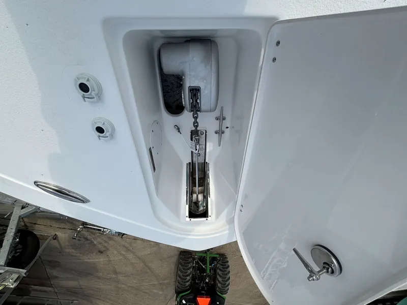 Slide: The Image of Close-up of the anchor system on a Tidewater 272 Center Console Adventure boat. - 23