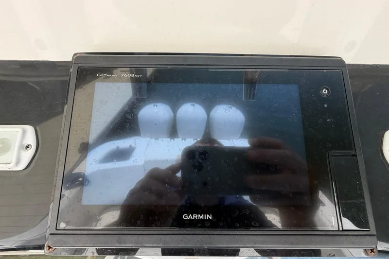 Slide: The Image of Garmin GPSMAP 7608xsv on 2016 Edgewater 368CC boat dashboard. - 27