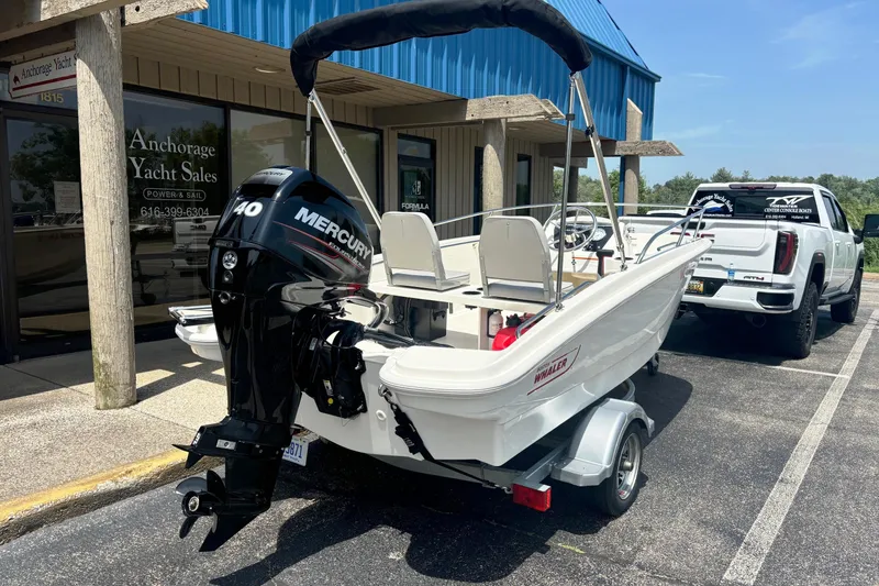 Slide: The Image of 2019 Boston Whaler 130 Super Sport boat with Mercury 40 engine at Anchorage Yacht Sales. - 5