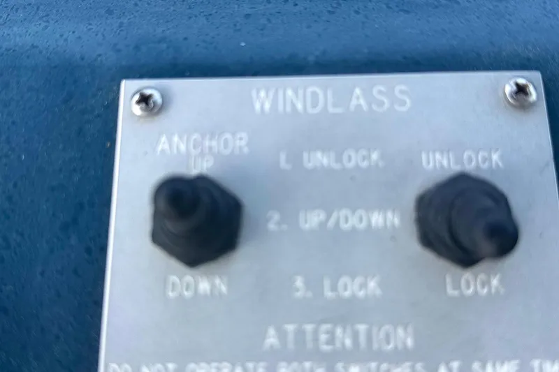 Slide: The Image of Windlass control panel on 1988 Sea Ray 415 Aft Cabin boat. - 25