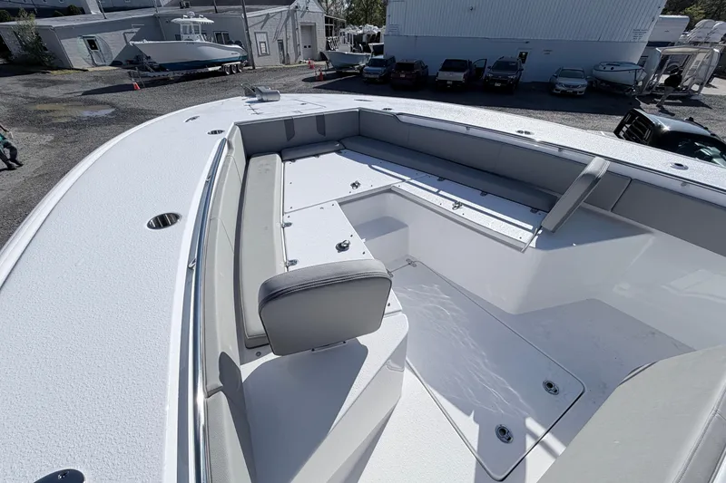 Slide: The Image of 2026 Cape Horn 39XS boat interior with spacious seating and modern design. - 12