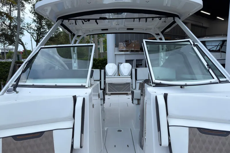 Slide: The Image of 2023 Blackfin 272 DC boat interior with open cockpit and seating area. - 17