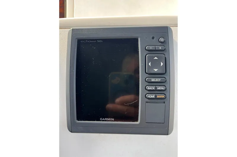 Slide: The Image of Garmin echoMAP 50s marine GPS on 1996 Sea Ray 500 Sedan Bridge. - 27