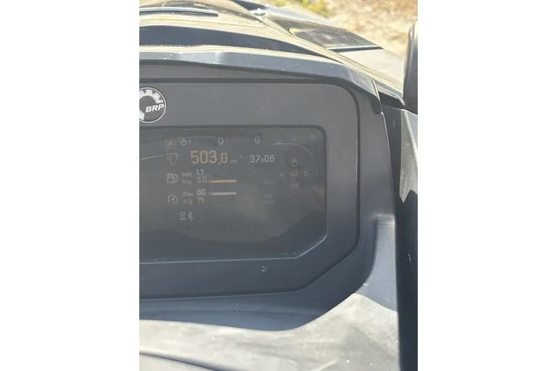 Slide: The Image of Dashboard of 2023 Sea-Doo FishPro Trophy showing 503 miles and 37 hours. - 4