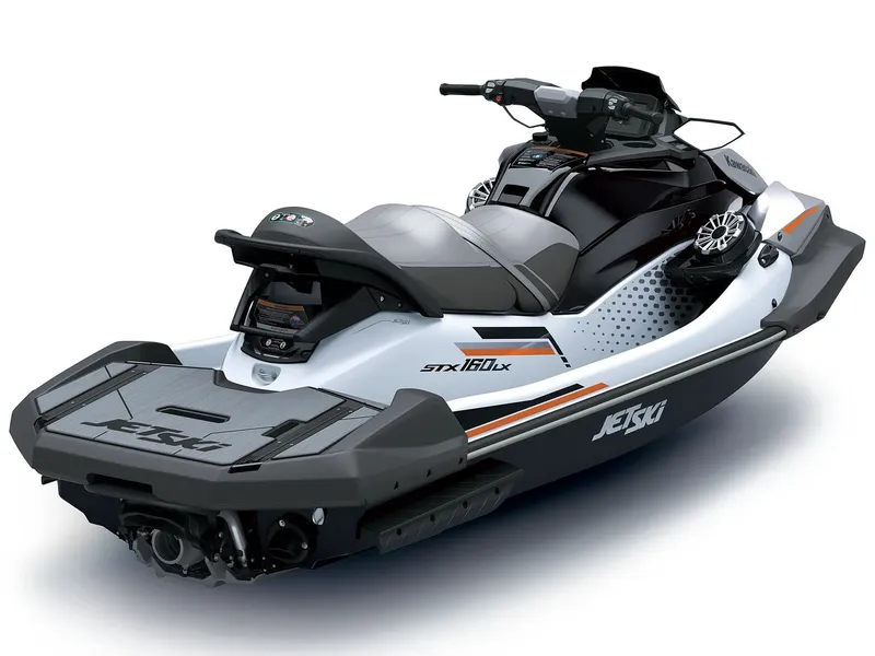 Slide: The Image of 2026 Kawasaki Jet Ski® STX® 160LX with sleek design and comfortable seating. - 5