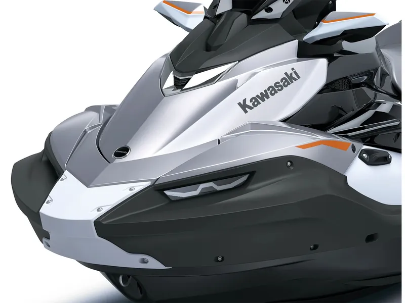 Slide: The Image of Close-up of a silver Kawasaki Jet Ski® STX® 160LX with sleek design elements. - 7