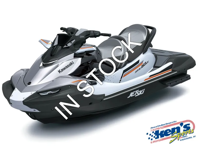 The Image of Kawasaki Jet Ski® STX® 160LX from 2026 with "IN STOCK" text overlay. - 1