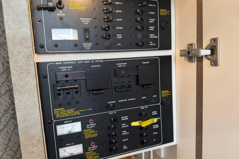 Slide: The Image of Electrical control panel on a 2004 Formula 37 Performance Cruiser boat. - 35