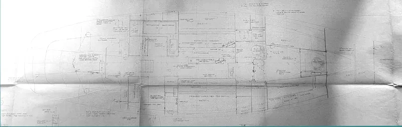 Slide: The Image of Blueprints for the 1971 McCurdy & Rhodes 46. - 34