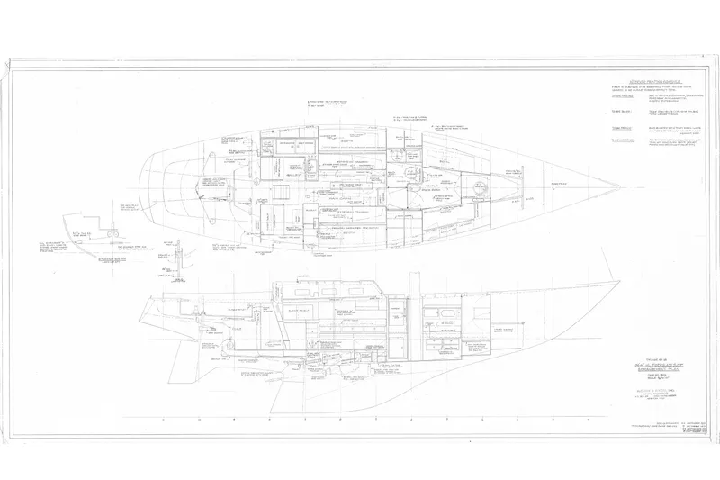 Slide: The Image of Blueprint of 1971 Frans Maas McCurdy & Rhodes 46 sailboat, detailed interior and exterior layout. - 41