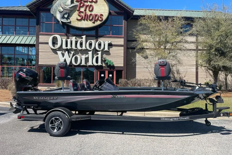 The Image of 2026 Ranger RT188P boat parked outside Bass Pro Shops Outdoor World. - 0